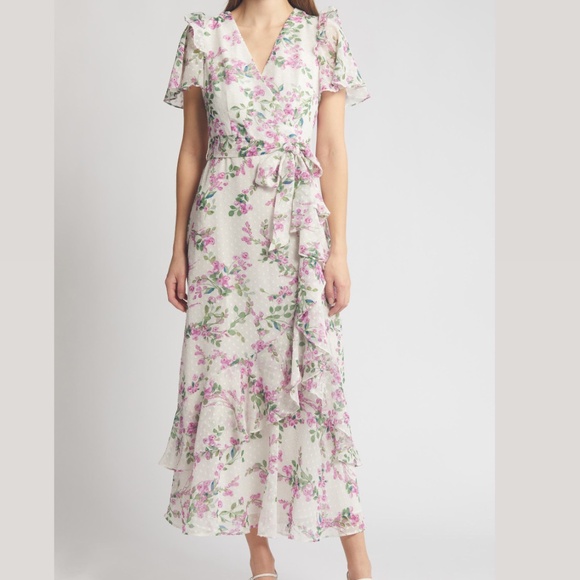 Eliza J NWT Floral Wrap Front Dress - Picture 3 of 15